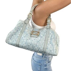 FENDI Vintage Zucca Monogram FF Logo Denim Shoulder Bag Light Blue
Rank …